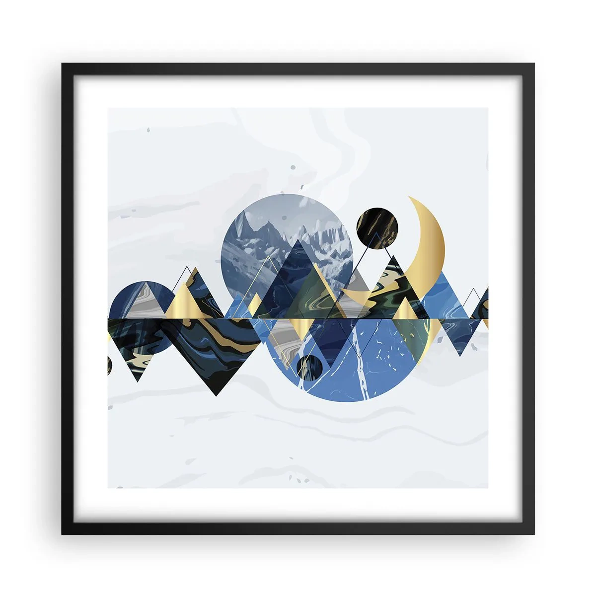 Poster în ramă neagră - Peisaj geometric - 50x50 cm