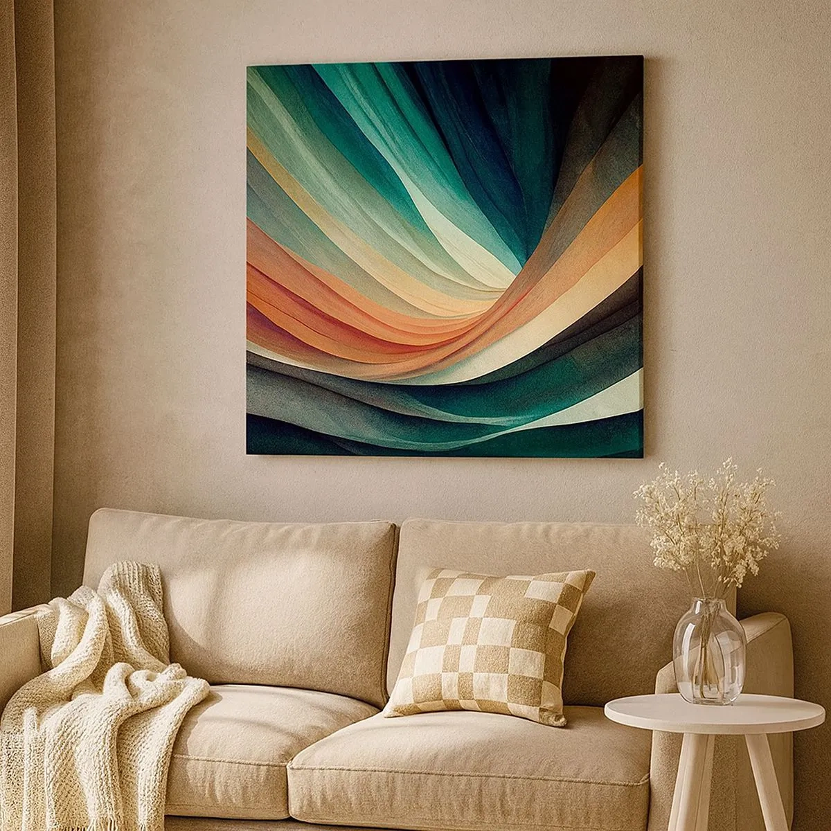 Tablou pe pânză - Țesute din culori - 30x30 cm