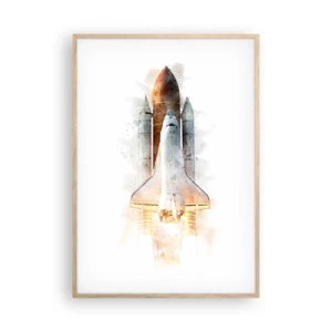 Poster în ramă de stejar deschis - Exploratorii la start - 70x100 cm
