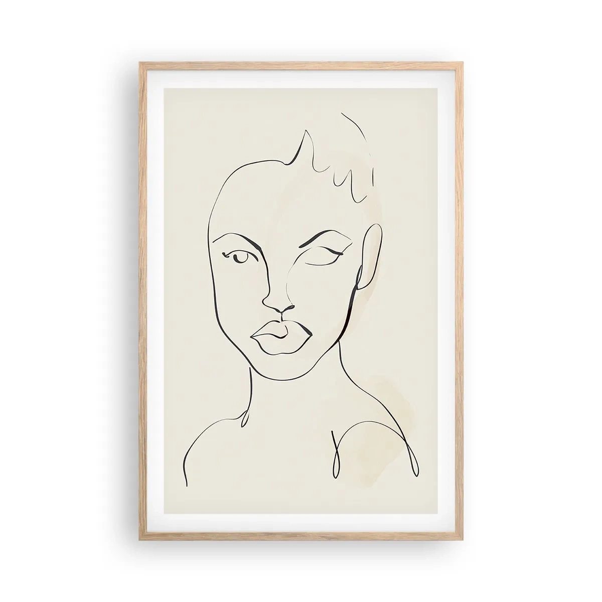 Poster în ramă de stejar deschis - Schiță de senzualitate - 61x91 cm