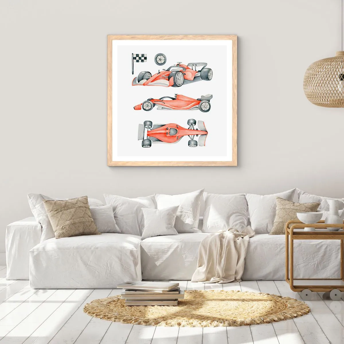 Poster în ramă de stejar deschis - Prindeți visul - 60x60 cm