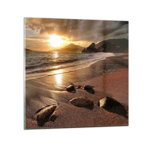 Tablou pe sticlă - Urmează soarele spre dealuri - 30x30 cm