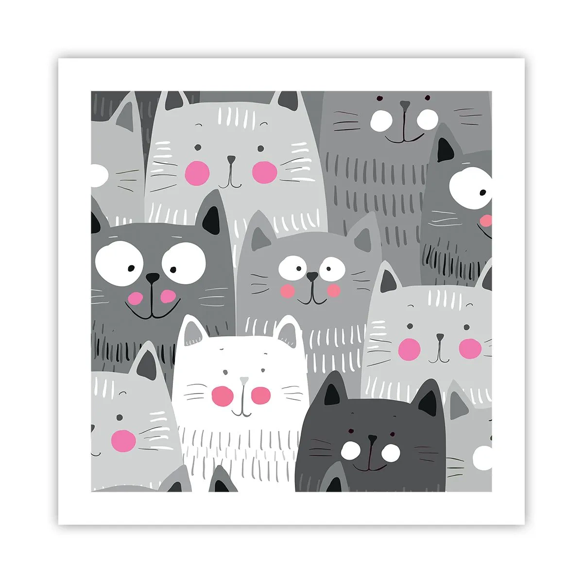 Poster - Lumea felină - 50x50 cm