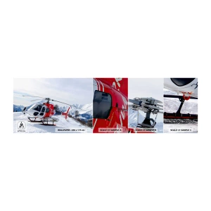 Mostră tapet autocolant Deluxe Sticker - Întotdeauna gata - Elicopter, Peisaj, Alpi - 100x30 cm
