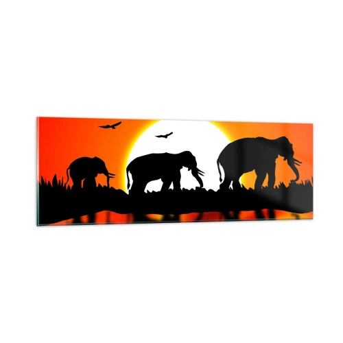 Tablou pe sticlă - Și seara pentru un pahar - 90x30 cm