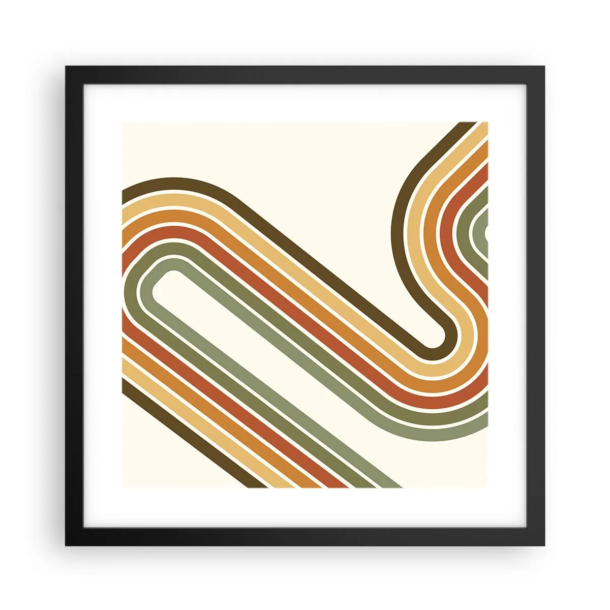 Poster în ramă neagră - Cu zigzag până la destinație - 40x40 cm