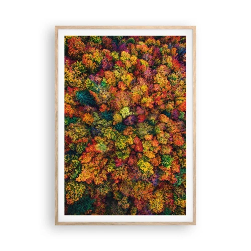 Poster în ramă de stejar deschis - Buchet de copaci de toamnă - 70x100 cm