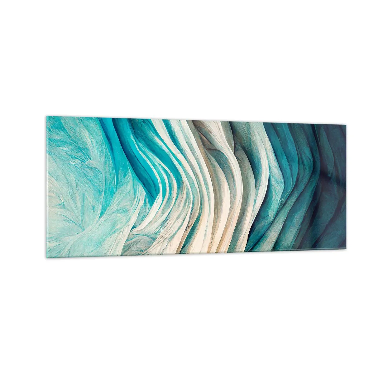 Tablou pe sticlă - Insațiabilitate albastră - 100x40 cm