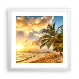 Poster în ramă albă - Vară eternă, întotdeauna o vacanță - 40x40 cm