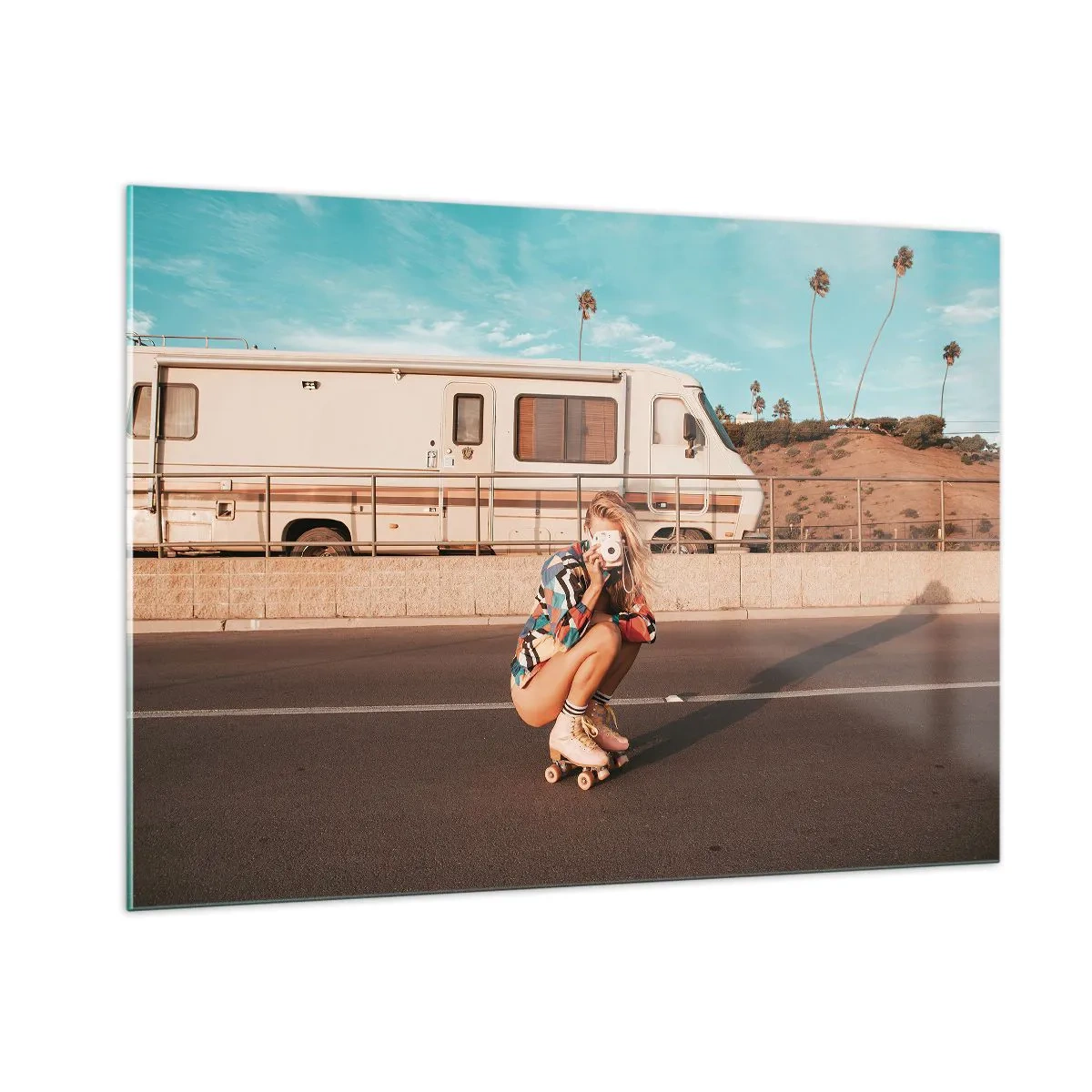 Tablou pe sticlă - Zâmbiți, vă rog! - 100x70 cm