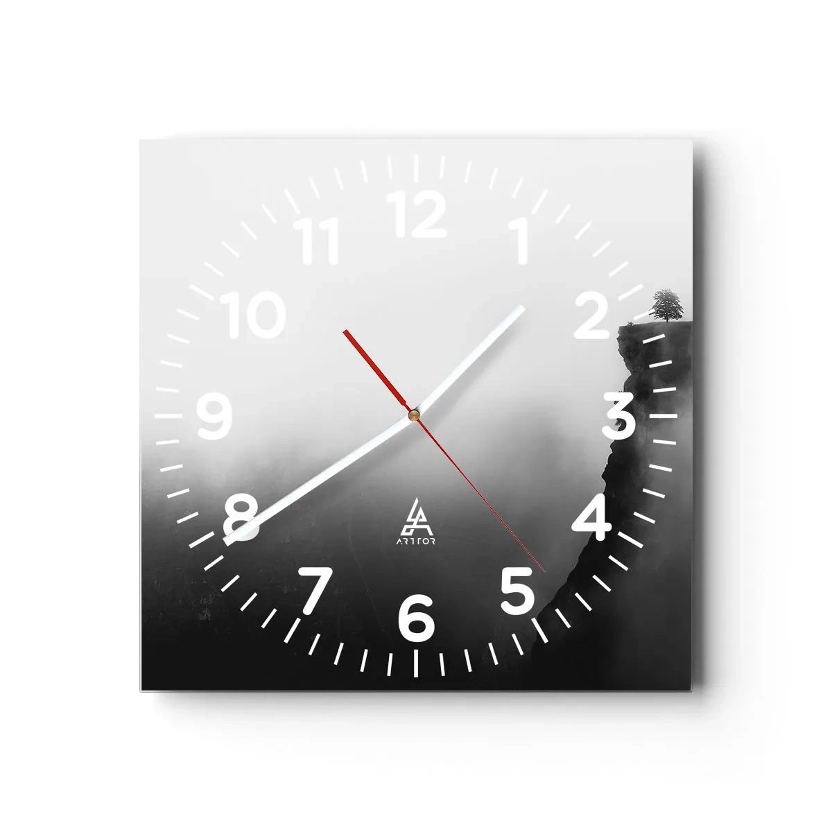 Ceas de perete - Ceas pe sticlă - La capătul lumii - 30x30 cm