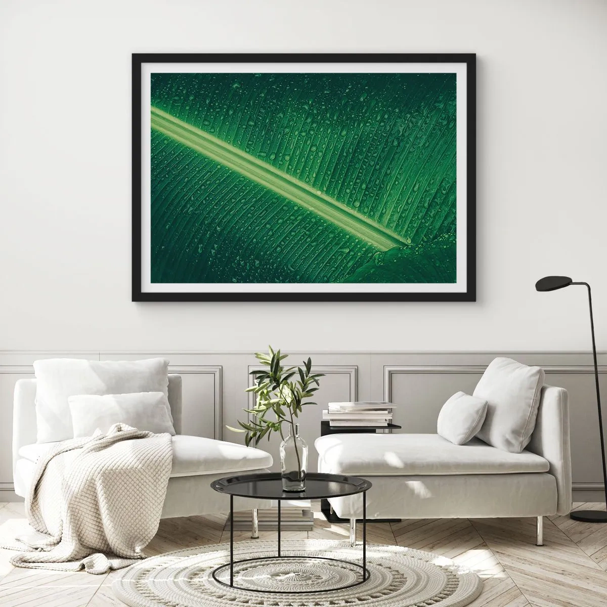 Poster în ramă neagră - Structura verdelui - 70x50 cm