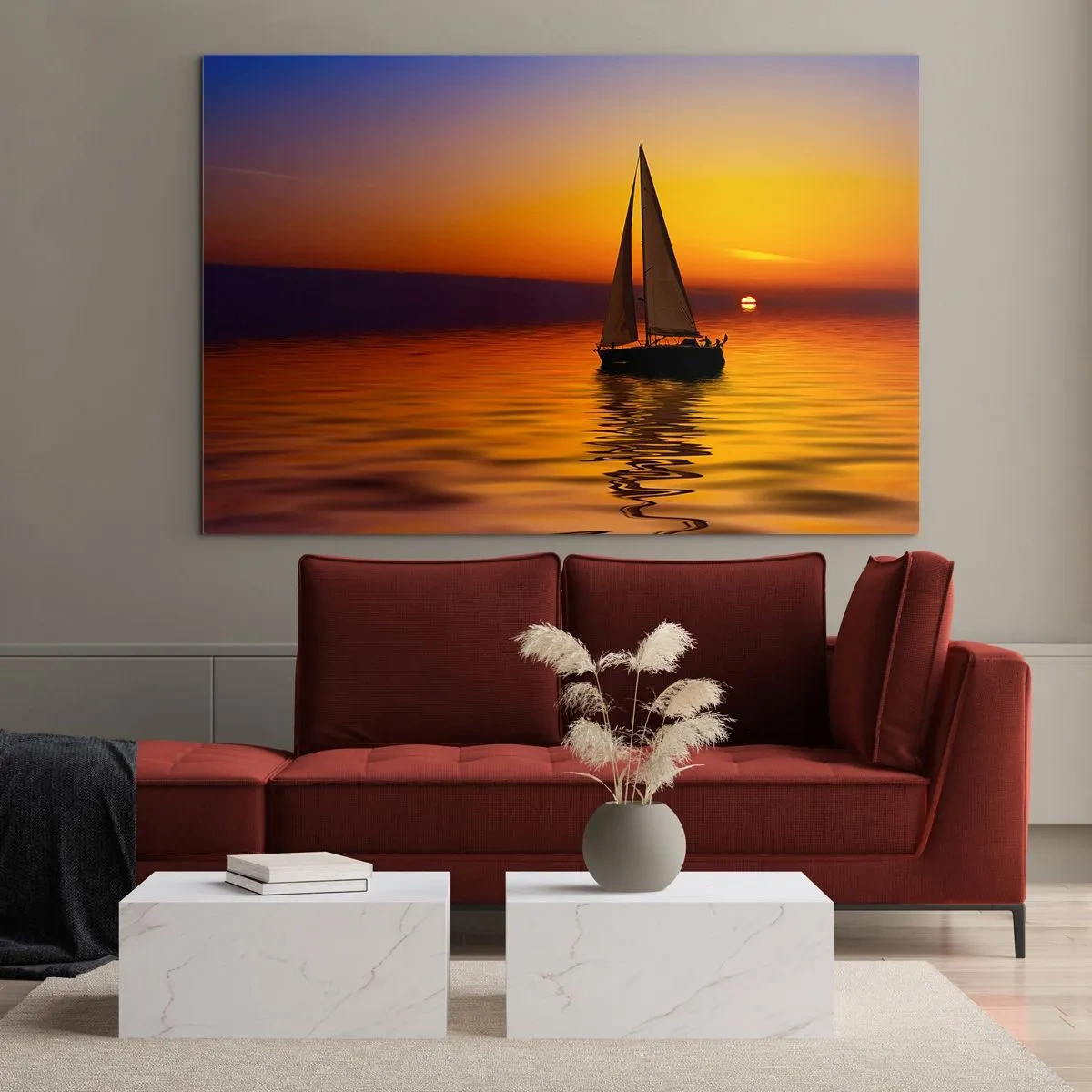 Tablou pe sticlă - Ce liniște e aici la amurg... - 120x80 cm