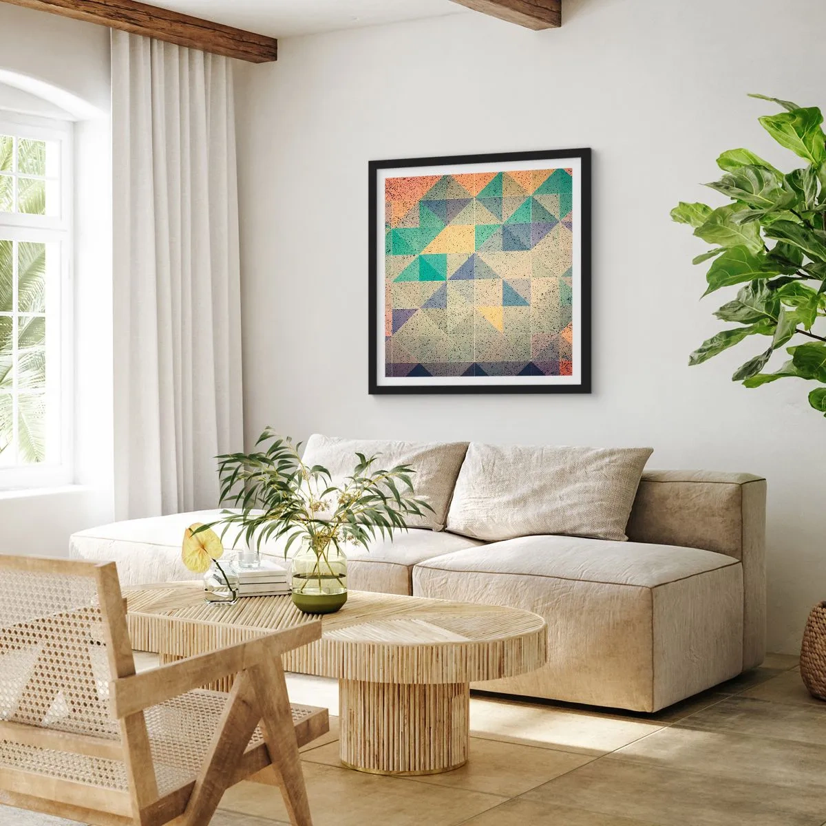 Poster în ramă neagră - Republica triunghiurilor - 40x40 cm