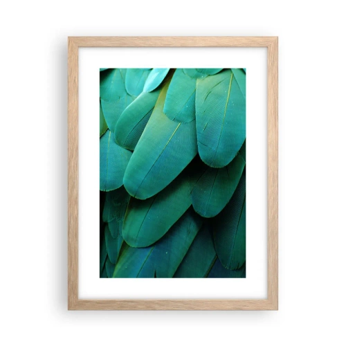 Poster în ramă de stejar deschis - Precizia naturii papagalicești - 30x40 cm
