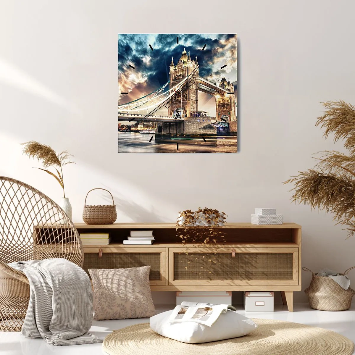 Ceas de perete - Ceas pe sticlă - Un monument al imperiului victorian - 40x40 cm