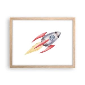 Poster în ramă de stejar deschis - Mai sus, mai repede, mai departe - 40x30 cm