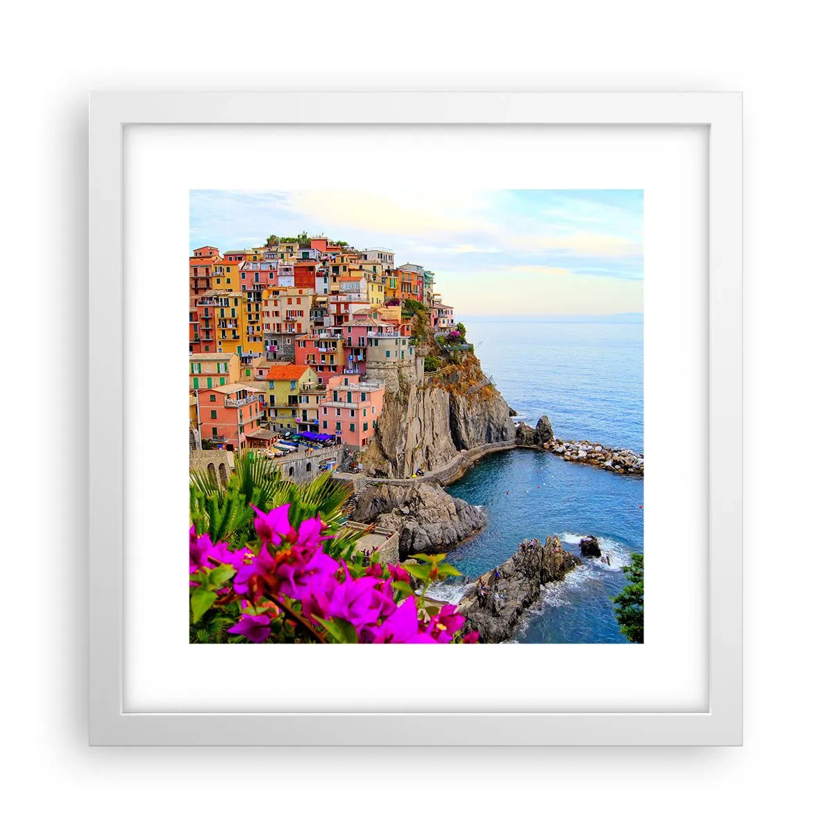 Poster în ramă albă - Un oraș care râde - 30x30 cm