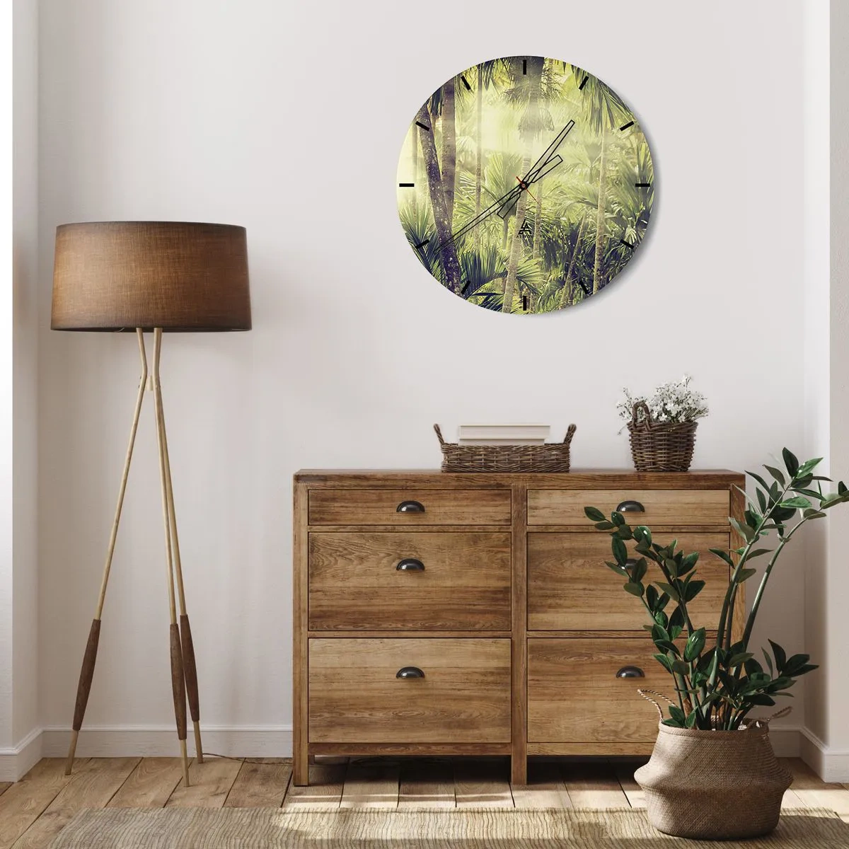 Ceas de perete - Ceas pe sticlă - Ardoare verde - 40x40 cm