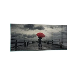 Tablou pe sticlă - Nu e nimic dacă plouă - 120x50 cm