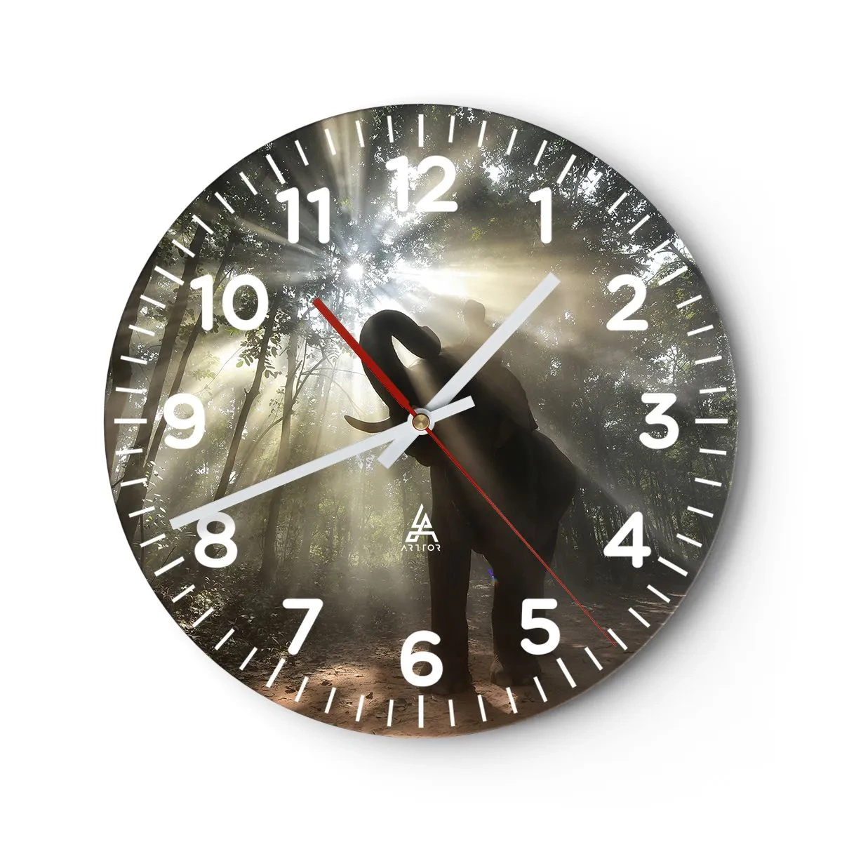 Ceas de perete - Ceas pe sticlă - Sub o stea norocoasă - 40x40 cm