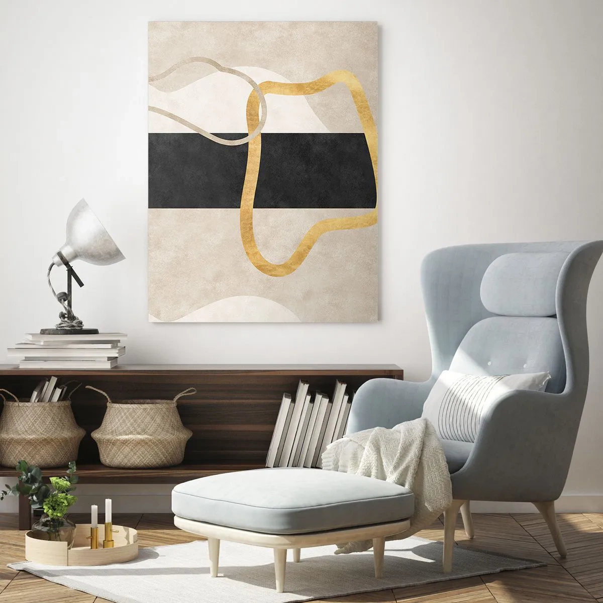 Tablou pe sticlă - Forme înbuclite - 50x70 cm