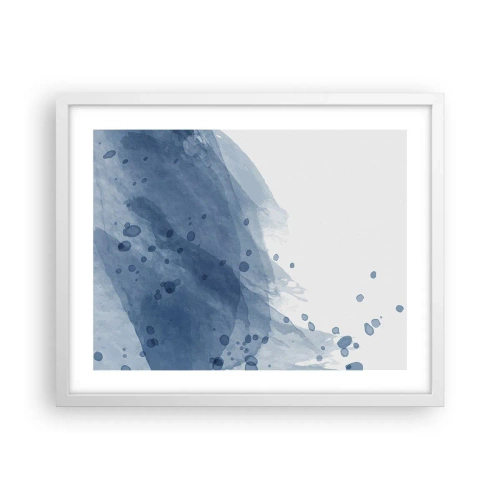 Poster în ramă albă - Tul albastru - 50x40 cm