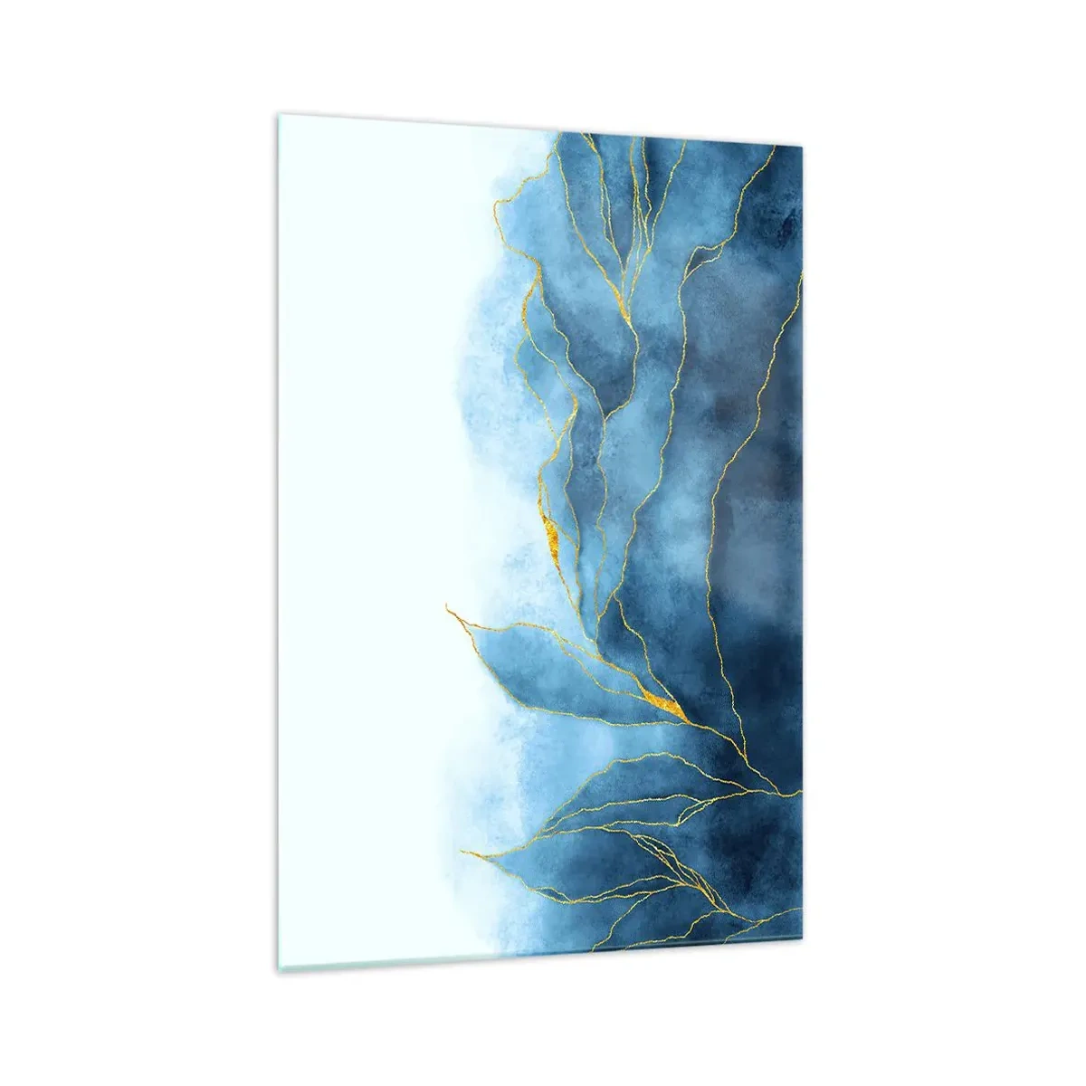 Tablou pe sticlă - Albastru în aur - 70x100 cm