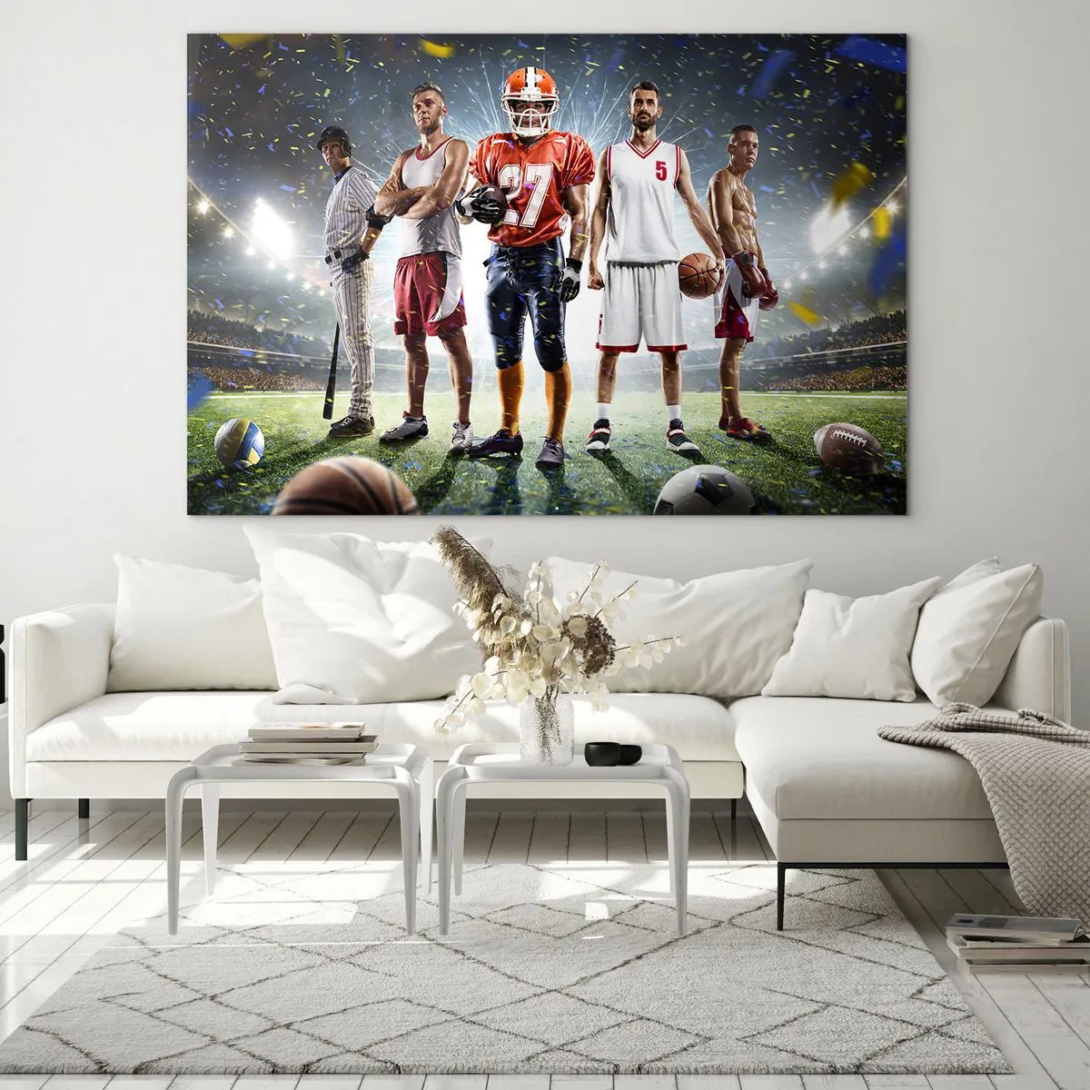 Tablou pe sticlă - Gladiatori ai terenului de joc - 120x80 cm
