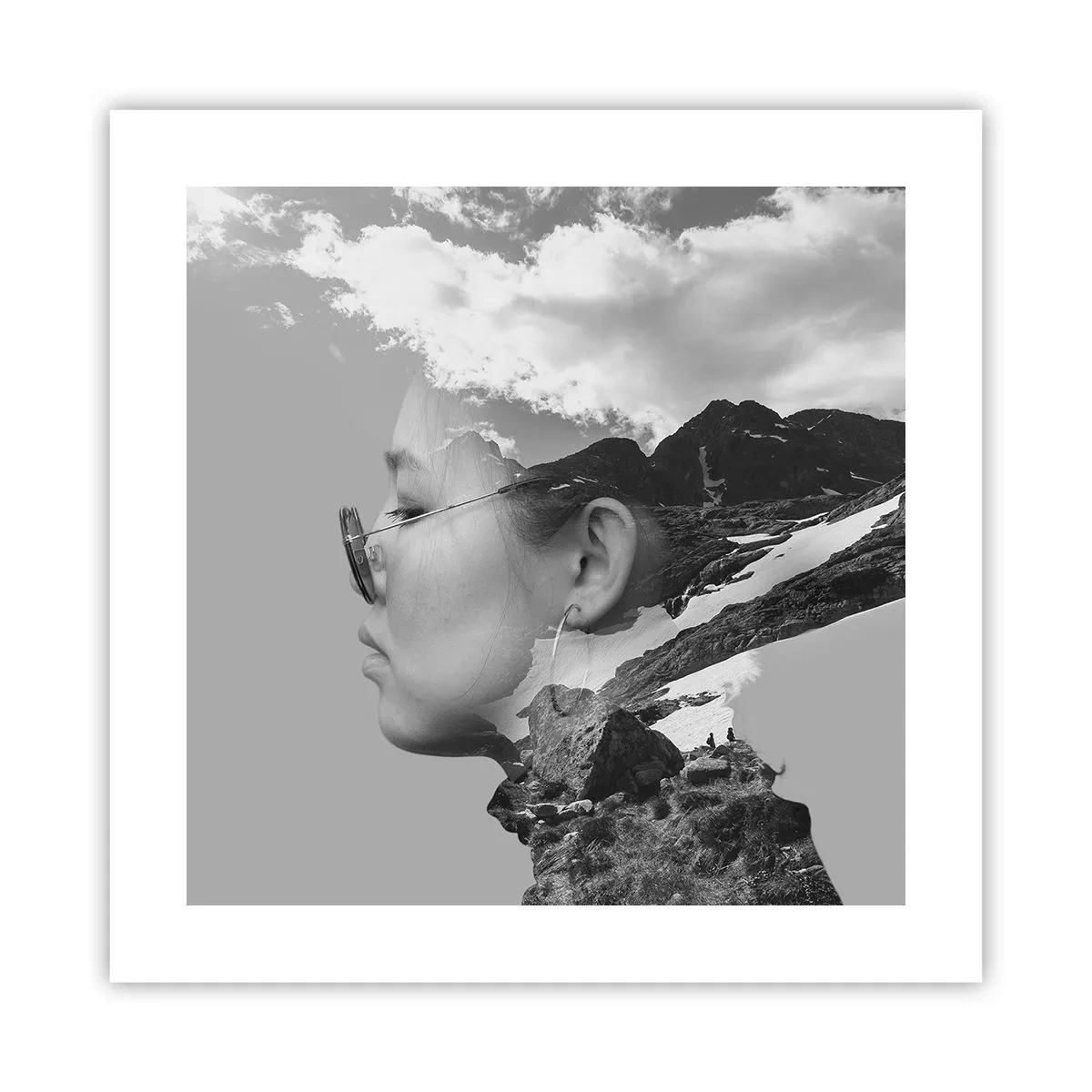 Poster - Portret în nori - 40x40 cm