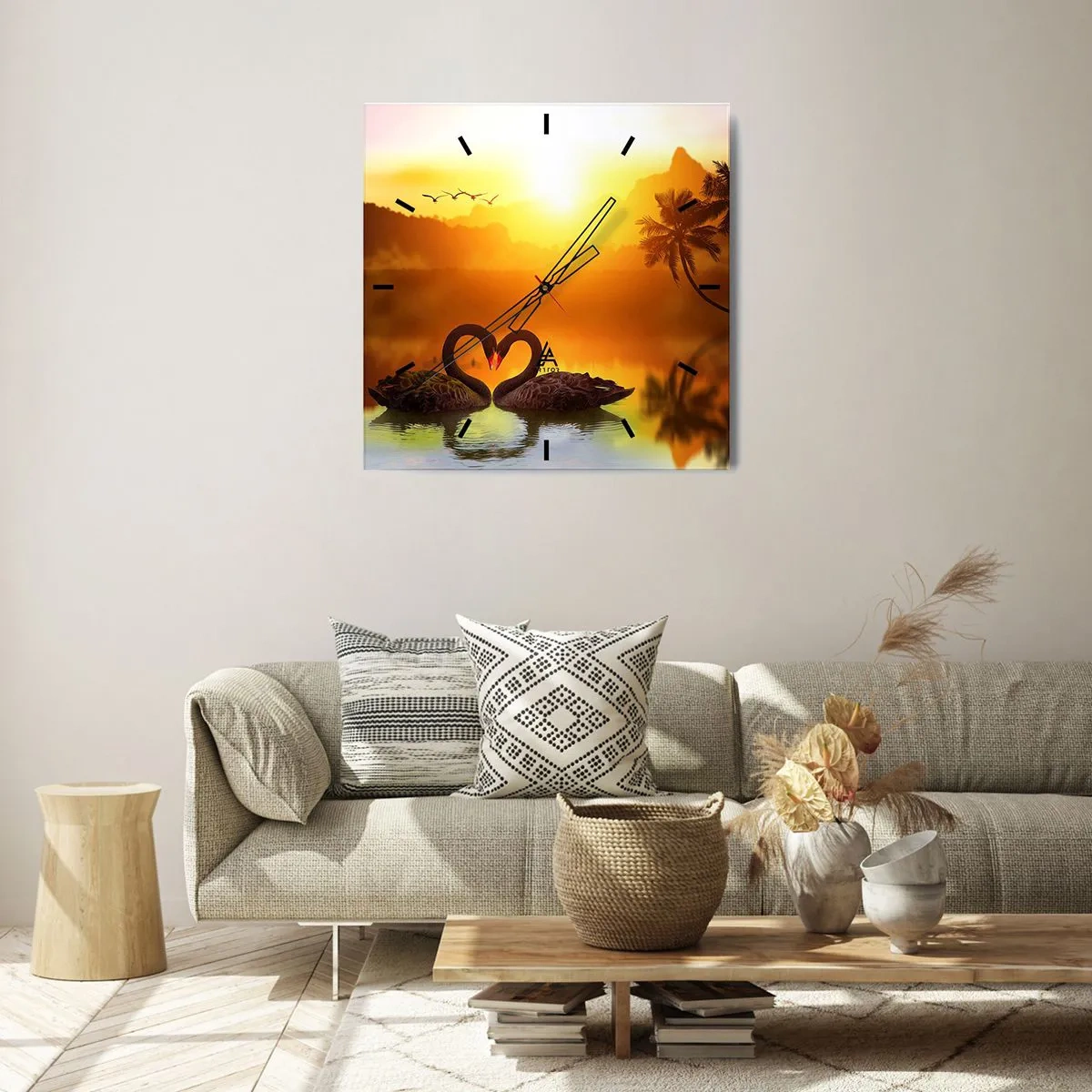 Ceas de perete - Ceas pe sticlă - Fiecare cu pereche - 40x40 cm