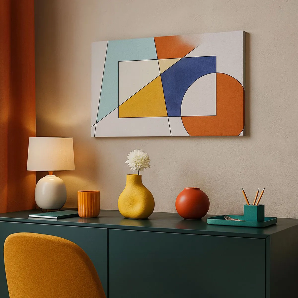 Tablou pe pânză - Abstracție: distracție modernistă - 100x40 cm