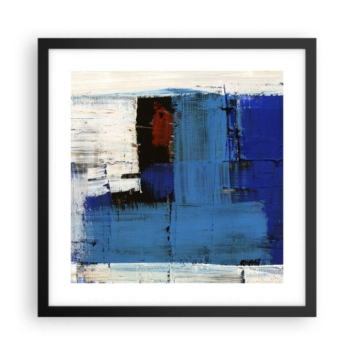 Poster în ramă neagră - Secretul albastru - 40x40 cm