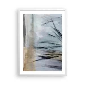 Poster în ramă albă - Câmpuri de iarnă - 50x70 cm