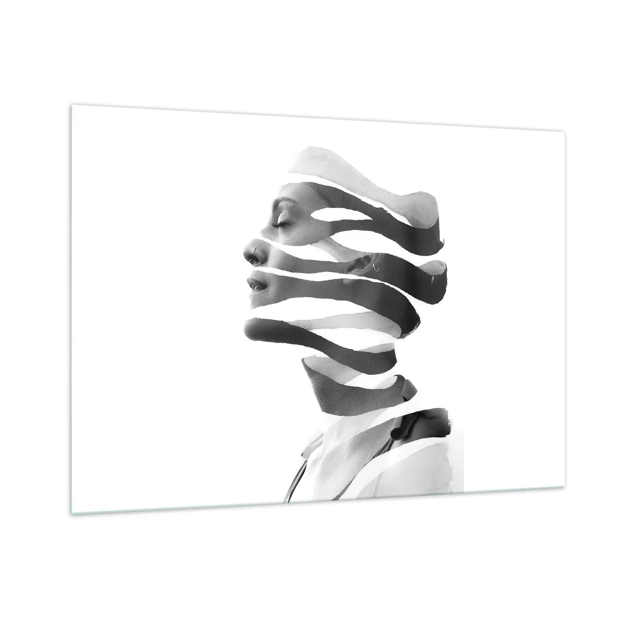 Tablou pe sticlă - Un portret suprarealist - 100x70 cm