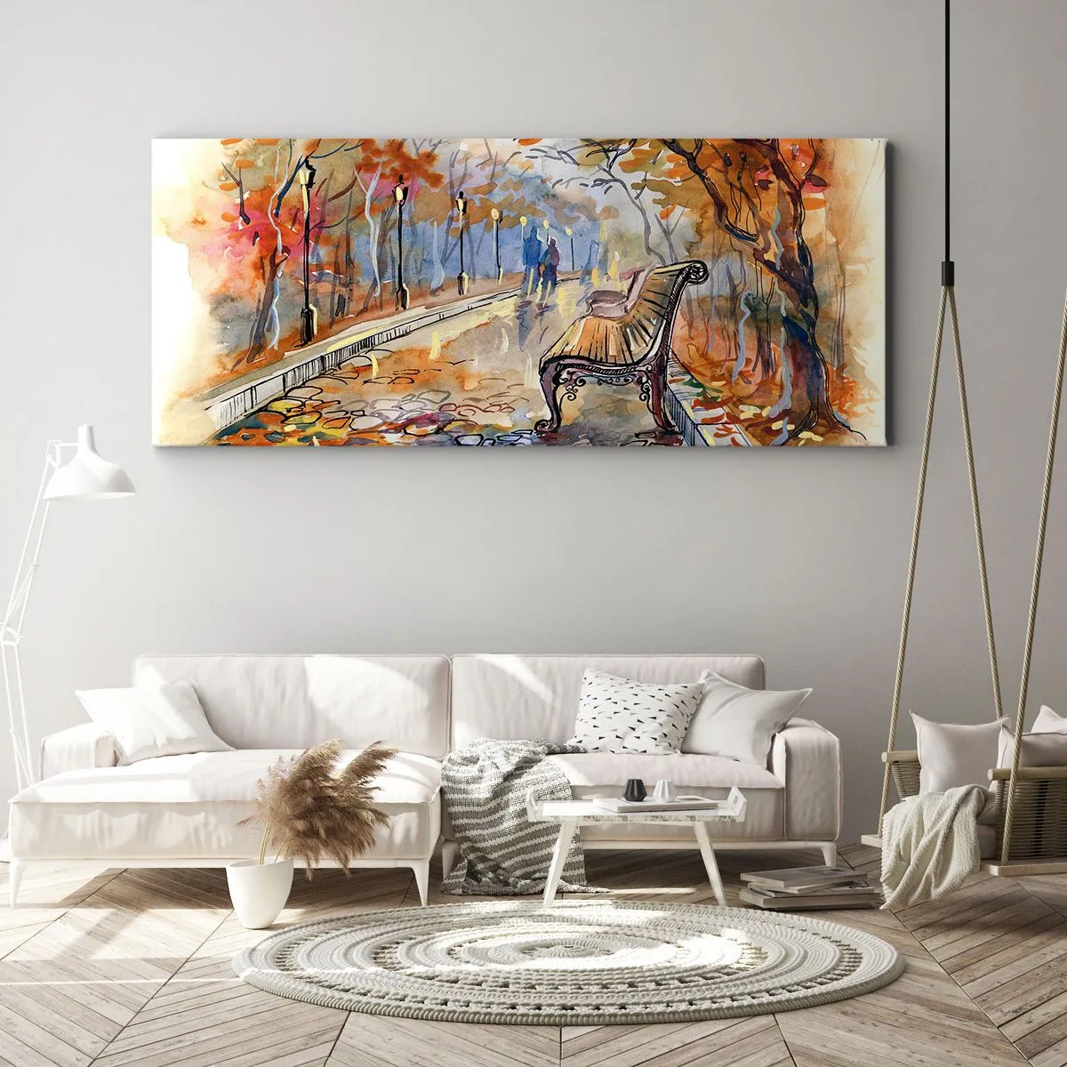 Tablou pe pânză - Pășim împreună în toamnă - 100x40 cm