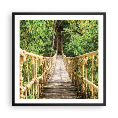 Poster în ramă neagră - Suspendat în verde - 60x60 cm