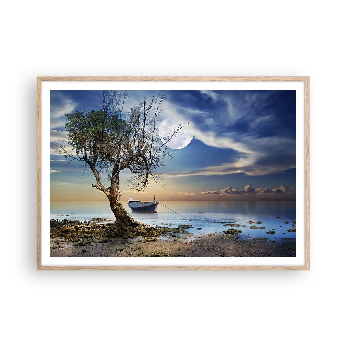 Poster în ramă de stejar deschis - Este acesta sfârșitul sau începutul? - 100x70 cm