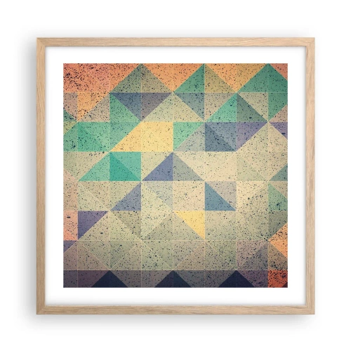 Poster în ramă de stejar deschis - Republica triunghiurilor - 50x50 cm