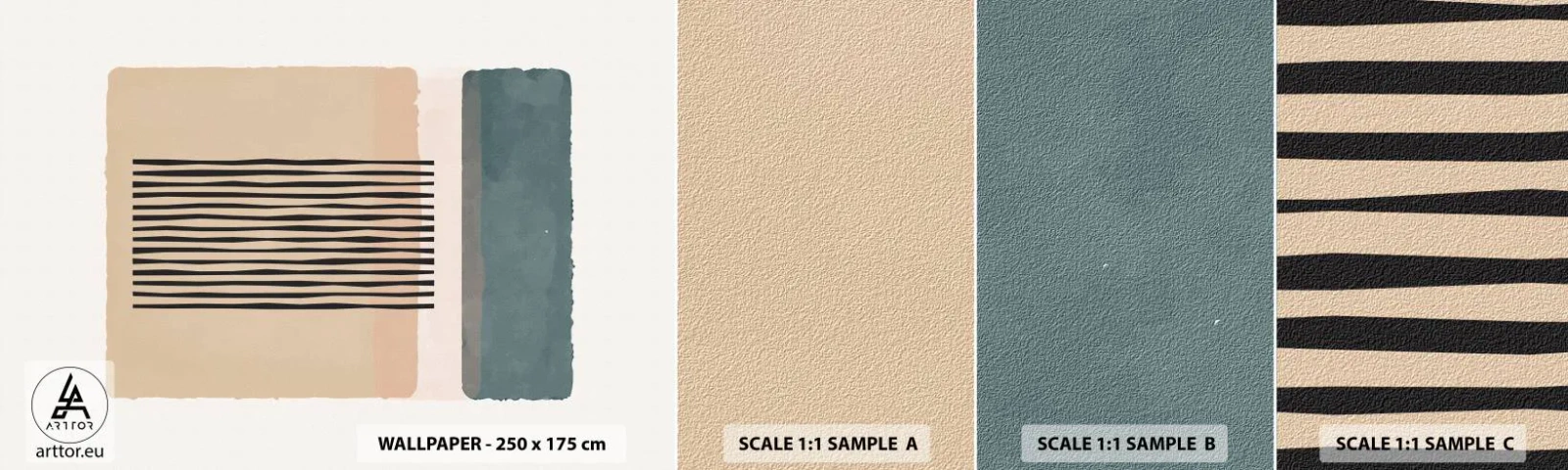 Mostră de Tapet Standard Eco - Totul este în regulă - Abstracția, Grafică, Minimalism - 100x30 cm