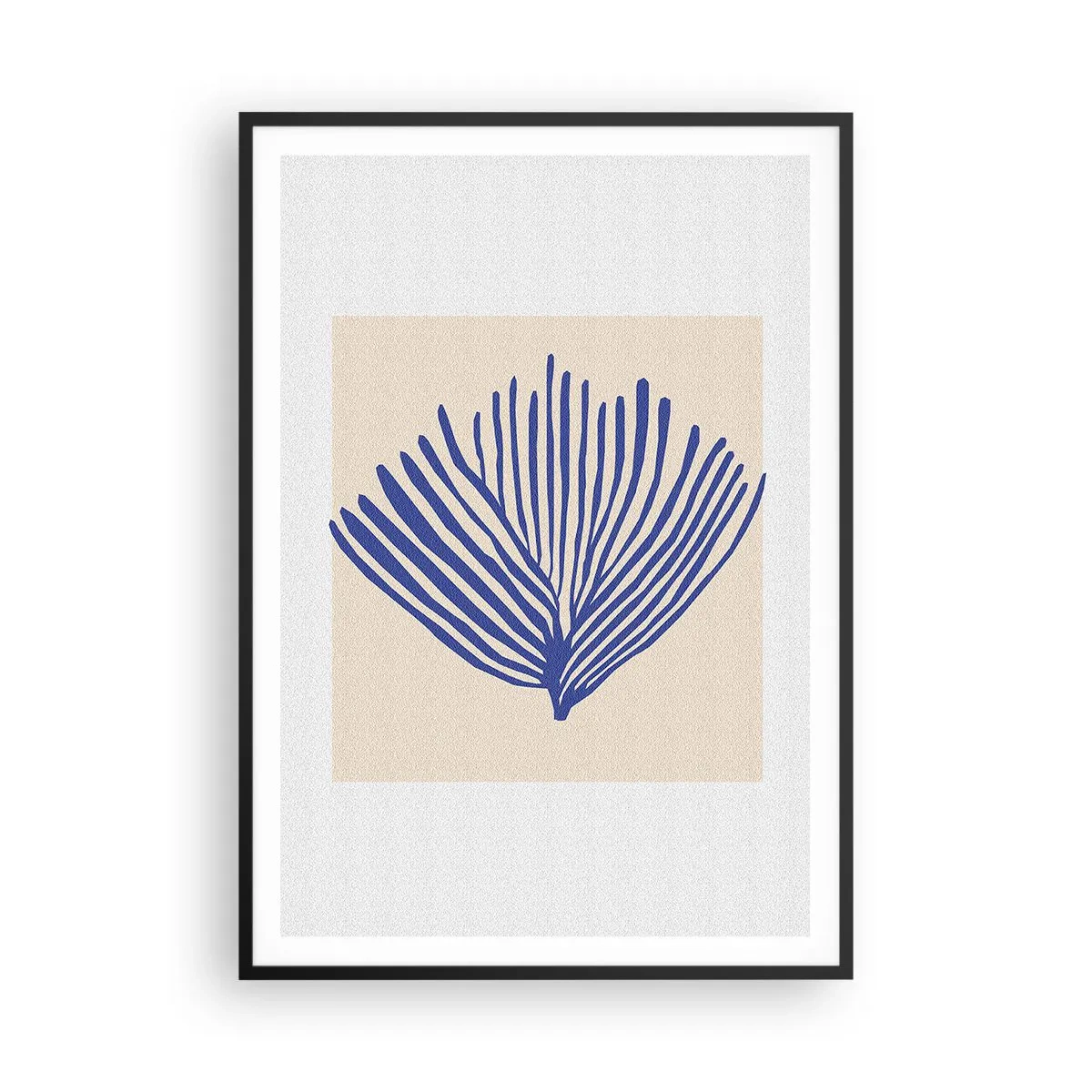 Poster în ramă neagră - Evantai albastru - 70x100 cm