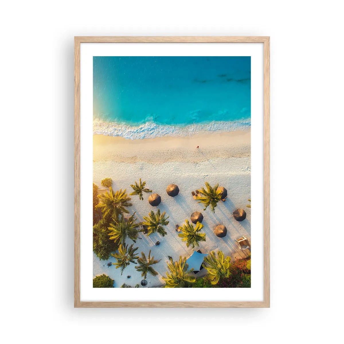 Poster în ramă de stejar deschis - Bun venit în paradis - 50x70 cm