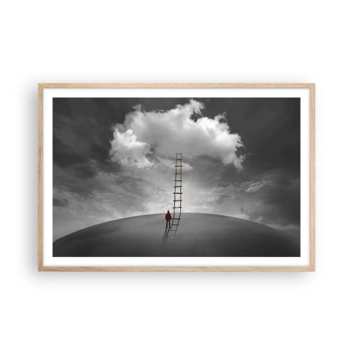 Poster în ramă de stejar deschis - Orice este posibil - 91x61 cm