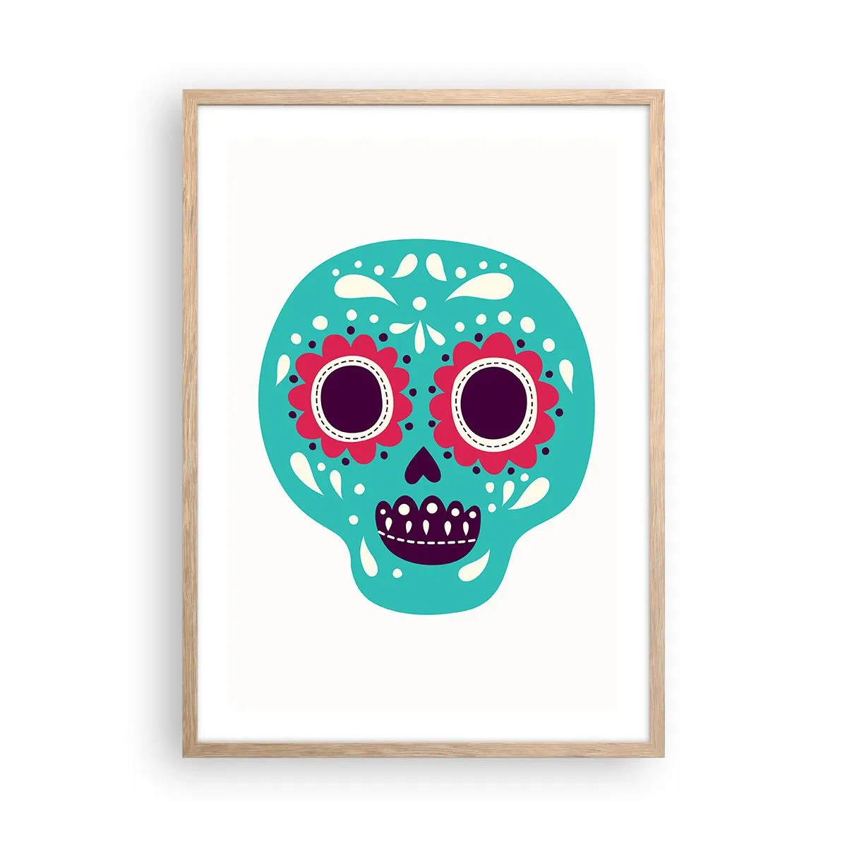 Poster în ramă de stejar deschis - Viața - distracție până la moarte - 50x70 cm