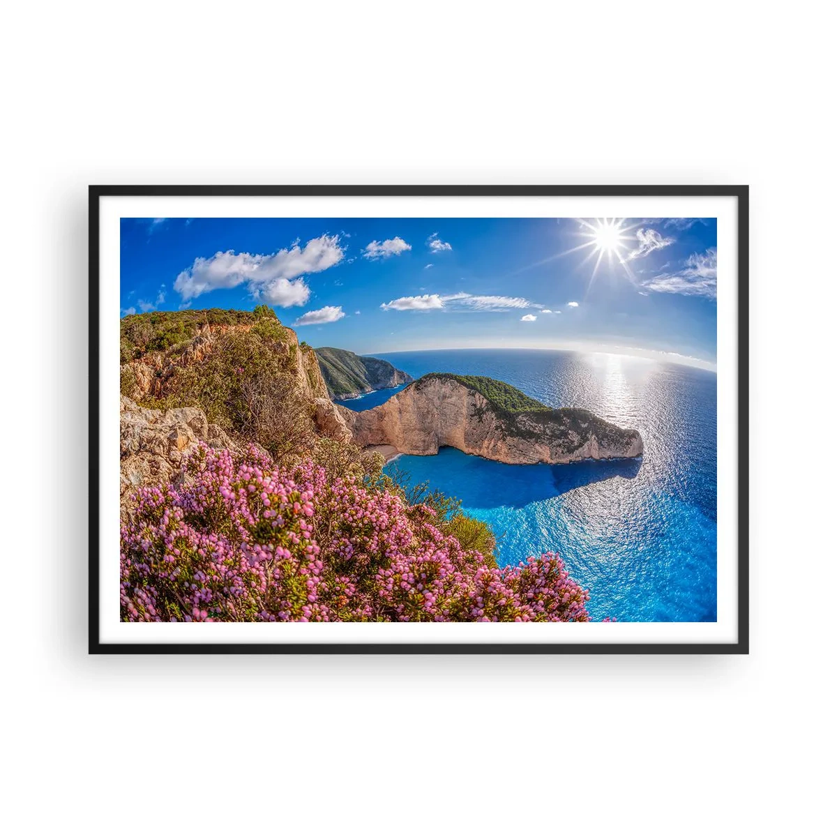Poster în ramă neagră - Marea mea vacanță grecească - 100x70 cm
