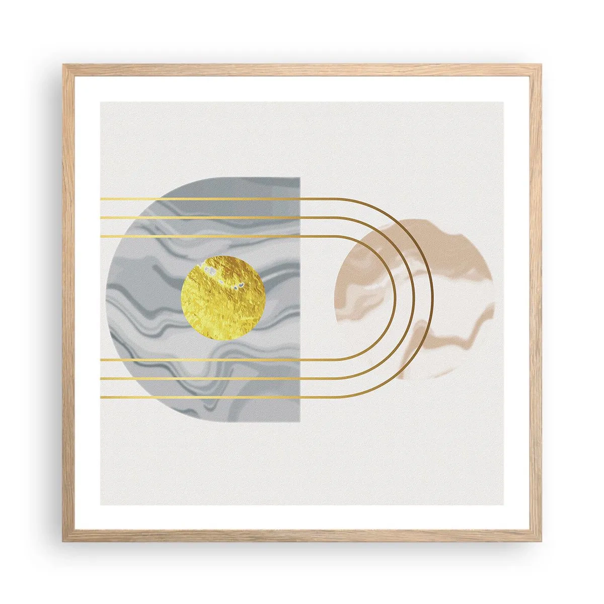 Poster în ramă de stejar deschis - Lumină și strălucire - 60x60 cm