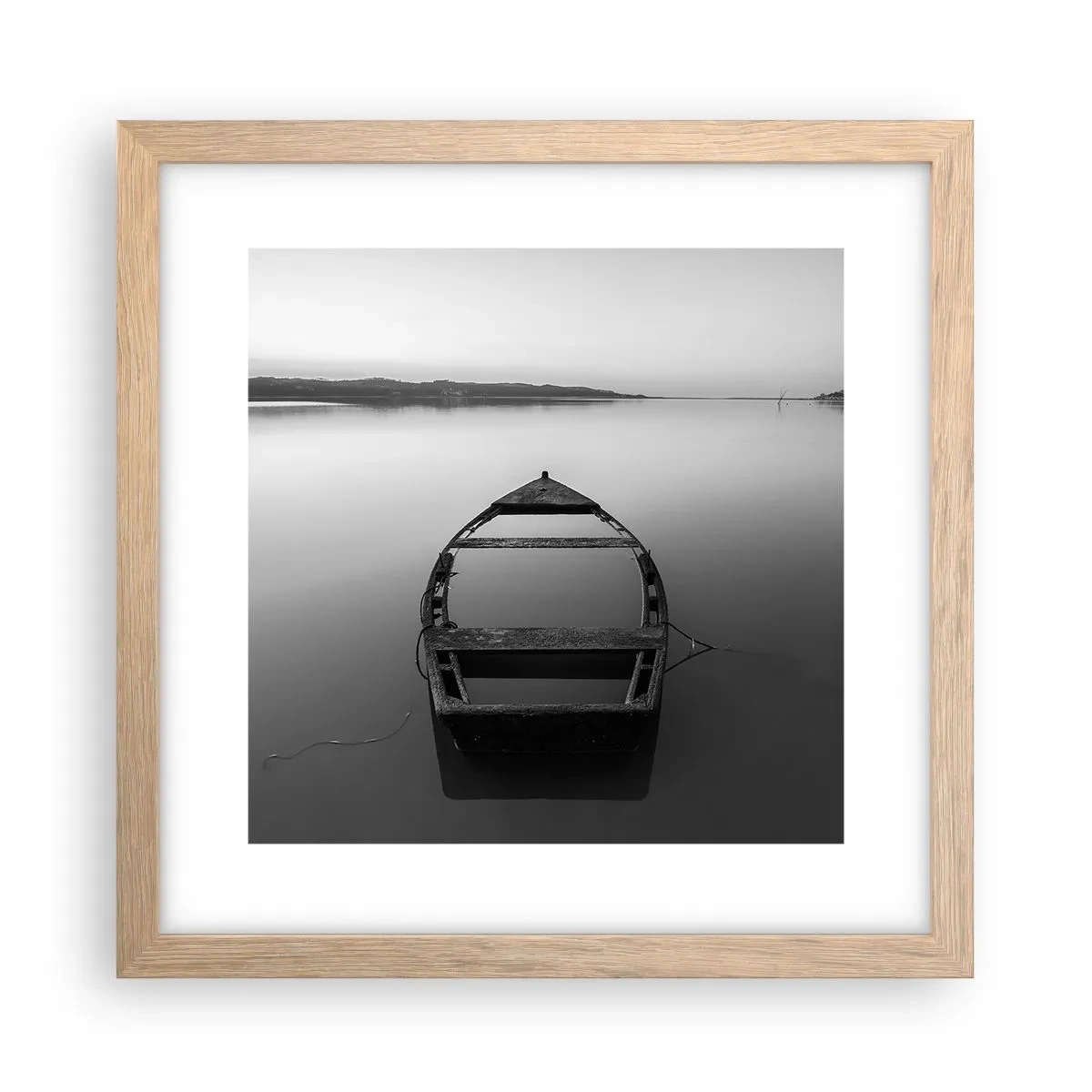 Poster în ramă de stejar deschis - Dor și melancolie - 30x30 cm