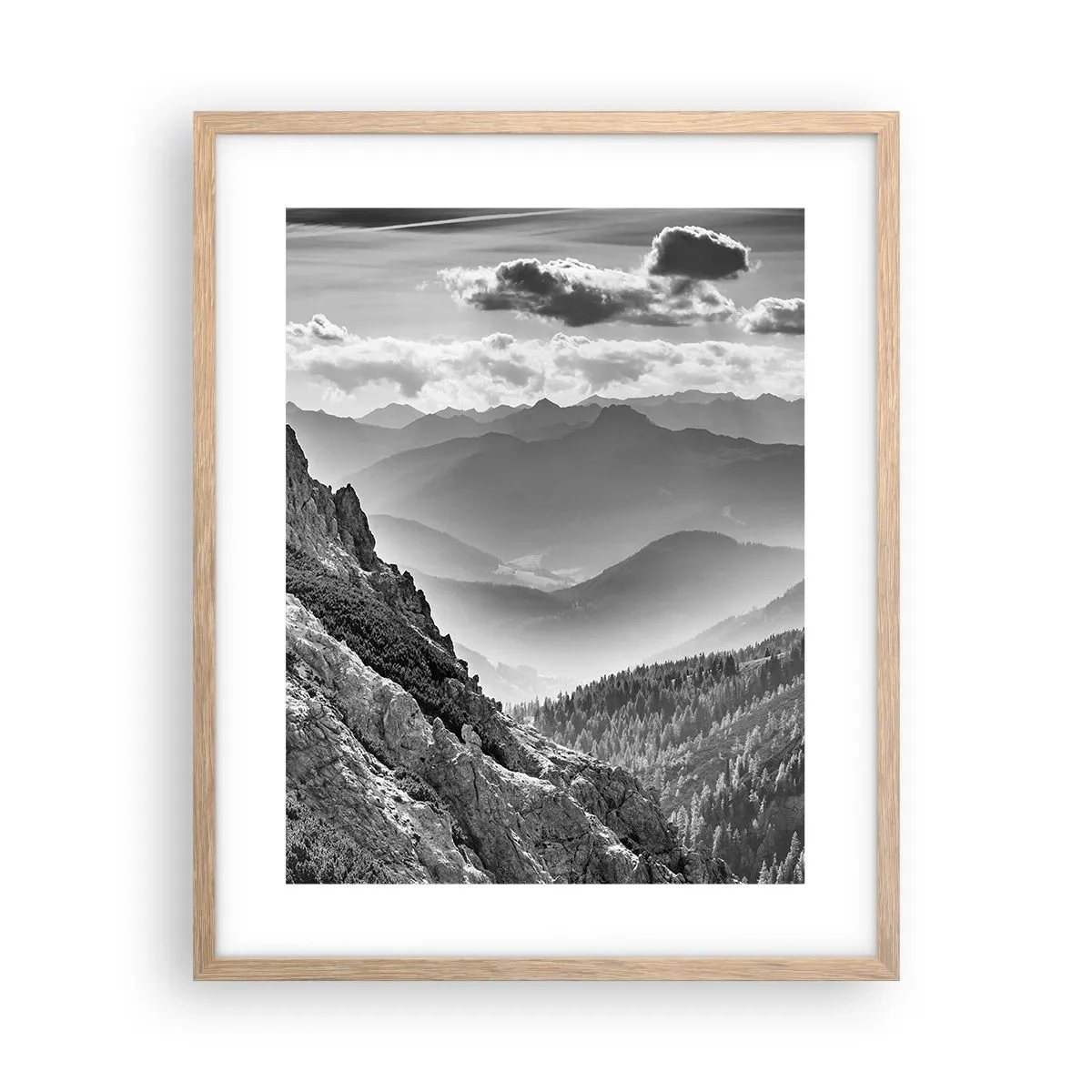 Poster în ramă de stejar deschis - Dincolo de orizont - 40x50 cm