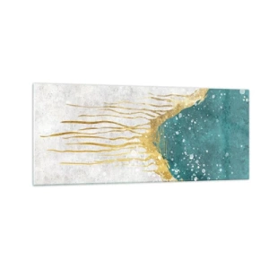 Tablou pe sticlă - Mareea de aur - 100x40 cm
