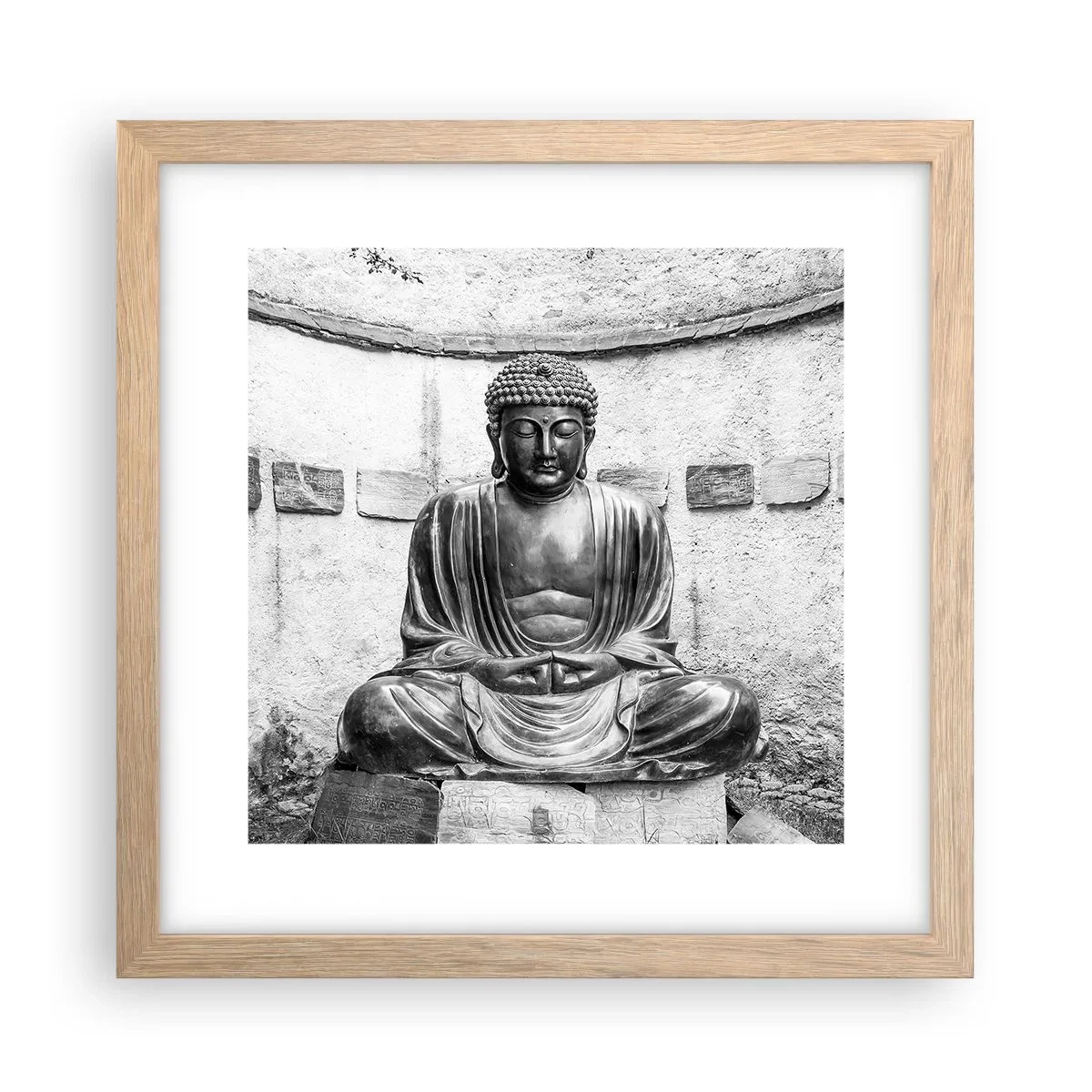 Poster în ramă de stejar deschis - La sursa păcii - 30x30 cm